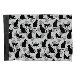 Pillowcase de Impressão de Gato Negro para Gatos
