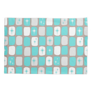 Pillowcase de Impulsos de Starbursts Retro Turquoi
