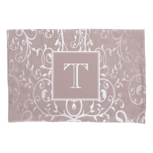 Pillowcase de Monograma de Farinha Elegante Rosa