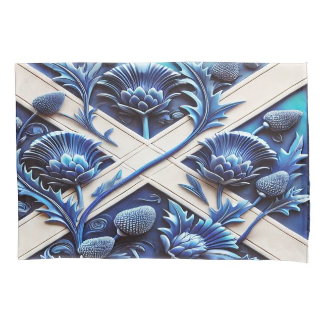 Pillowcase de solteiro com istos escoceses (Frente)