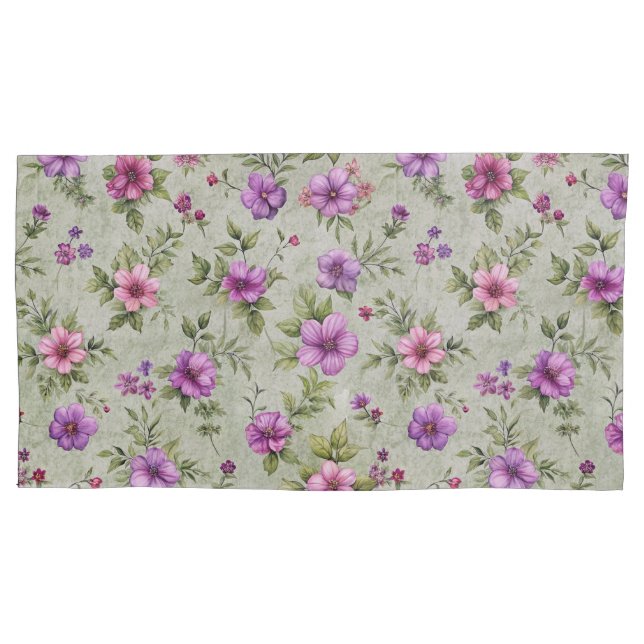 Pillowcase de Solteiro Floral Elegante - Soft & Na (Frente)