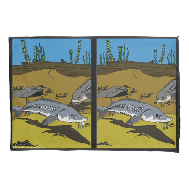 PILLOWCASE - LAKE STURGEON COLORING PAGE (Frente)