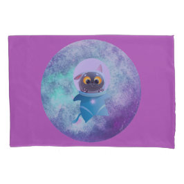 Pillowcase Padrão de Solteiro de Gato de Espaço
