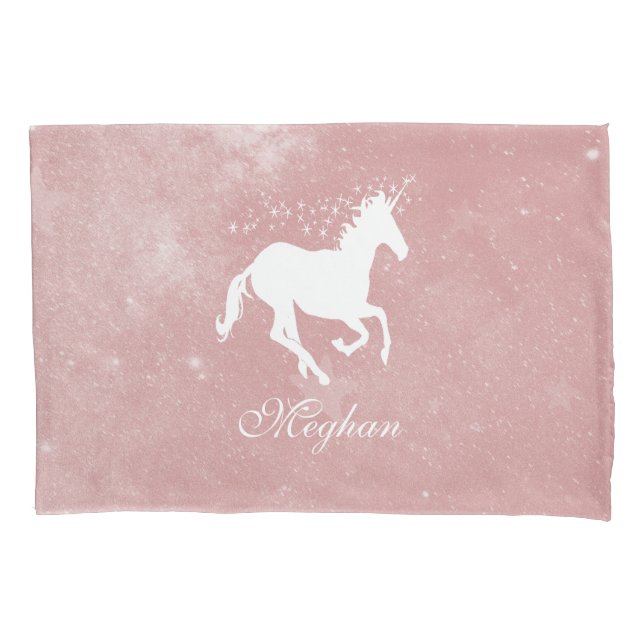 Pillowcase Personalizado do Unicorn Rosa (Frente)