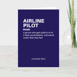 Piloto de linha aérea - Cartão de definição engraç