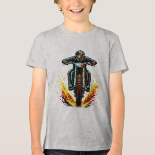 Piloto de Motocross com Trilha Flamejante Extrema