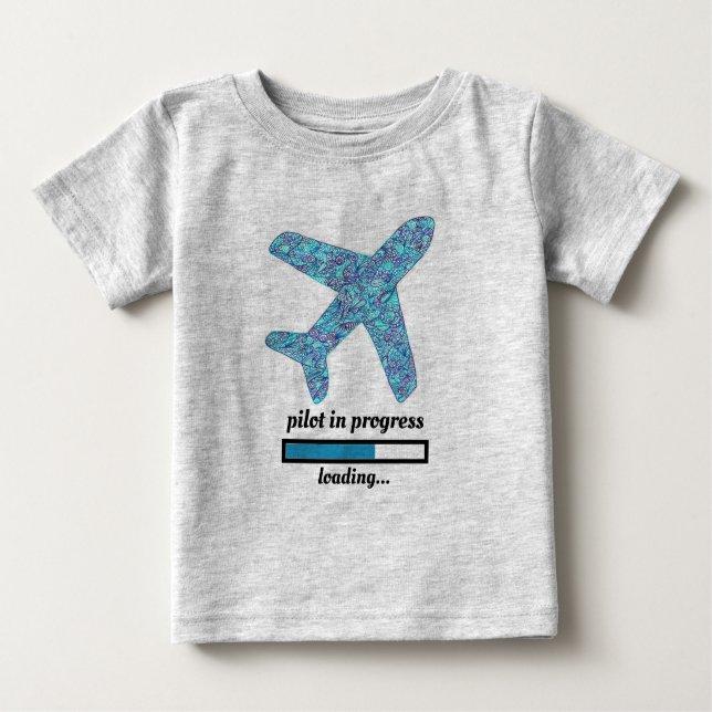 Piloto em curso" Avião - Camiseta Bebê (Frente)