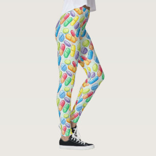 Pílula Médica e Leggings de Padrão da Cápsula