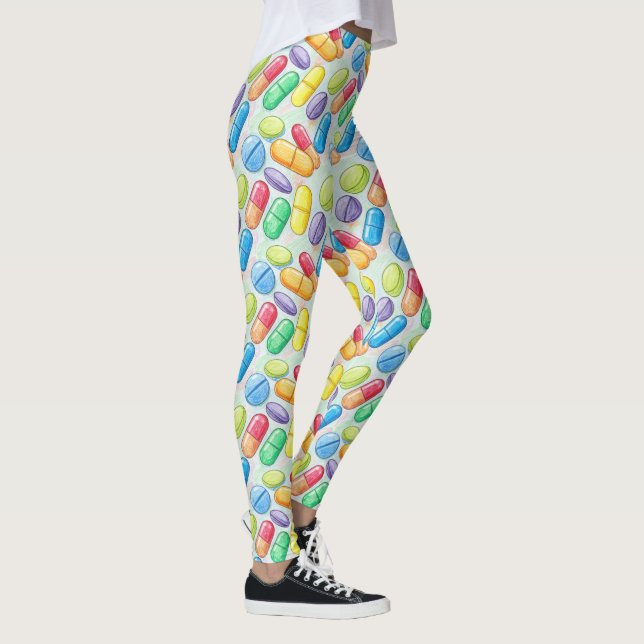 Pílula Médica e Leggings de Padrão da Cápsula (Direita)