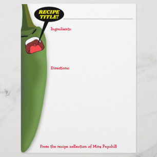 Pimenta-de-jalepeno-chileno - papel de receita de
