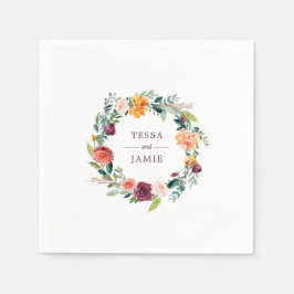 Pimentão Borgonha Flora Guardanapo Personalizado