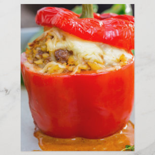 Pimentos cozidos em película com molho de carne e