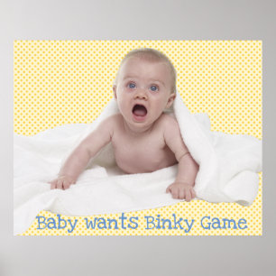 Pin o Pacifier no poster do jogo do chá de fralda