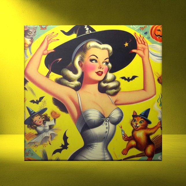 Pin-up da Bruxa do Halloween Retro (Criador carregado)