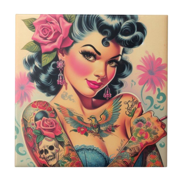 Pin-up de Cuta Retro Tatuado (Frente)