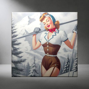 Pin-up de Esqui Vintage Winter