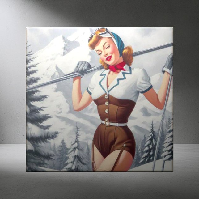 Pin-up de Esqui Vintage Winter (Criador carregado)