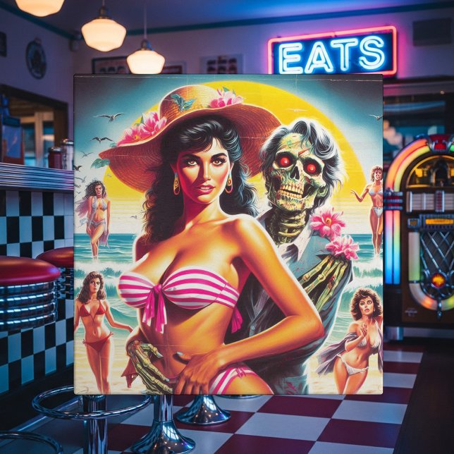Pin-up de Praia de Zumbi Sinistro (Criador carregado)