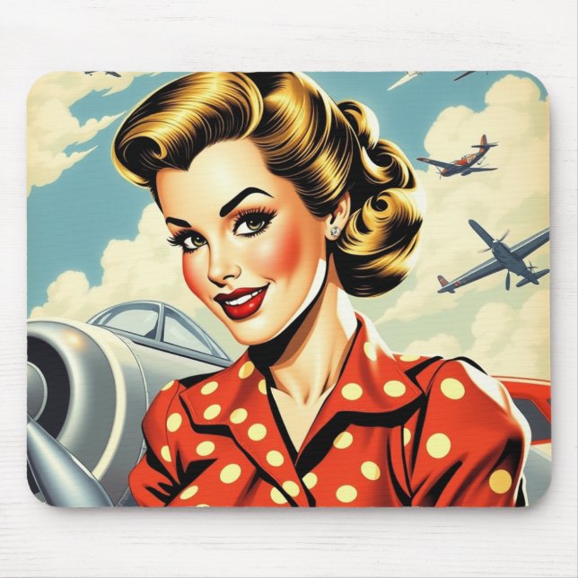 Pin Up Girl WW2 Mousepad (Frente)