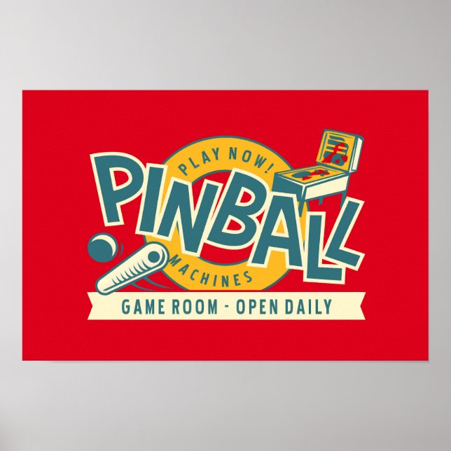 Pinball Machines Game Room Poster nº 18 (Frente)