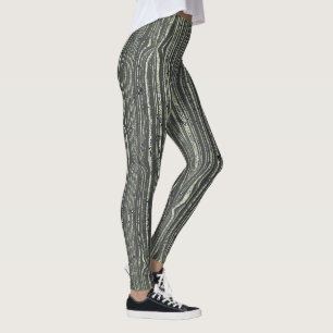 Pinça Verde & Cinza, Nip, Tuck, Stripes Leggings