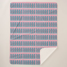 Pincéis azuis no cobertor rosa