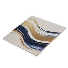 pincéis de abstrato de cor azul-dourada e bege