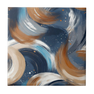 Pincéis de Abstrato em azul, branco e castanho
