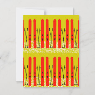 Pincéis vermelhos no cartão amarelo