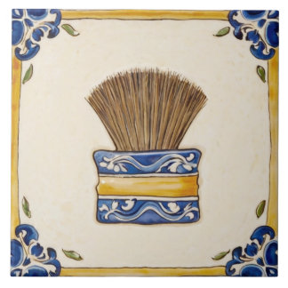 Pincel de Maqueamento Azul e Dourado ou Banheira d