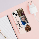 Pincel de Monograma Caligrafia Foto Cor-de-rosa<br><div class="desc">O caso minimalista apresenta o nome na caligrafia moderna do script.</div>