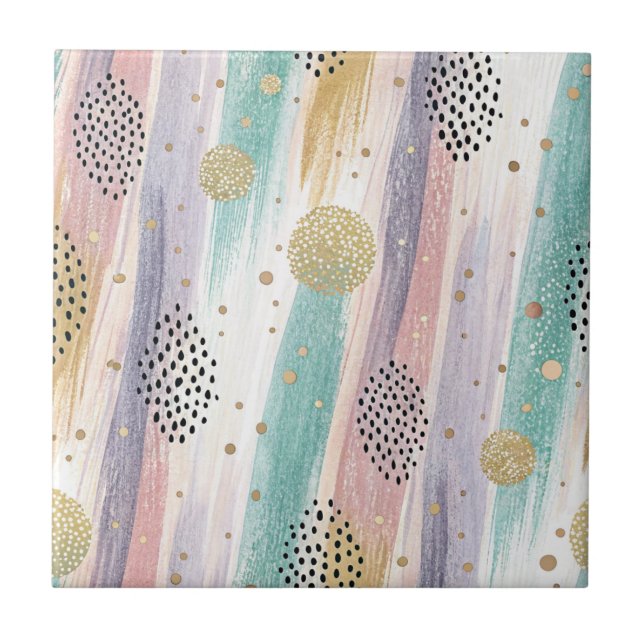 Pincel de Pastel e Abstrato geométrico Dourado (Frente)