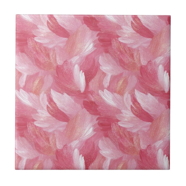Pincelada Rosa Brilho Padrão Abstrato (Frente)