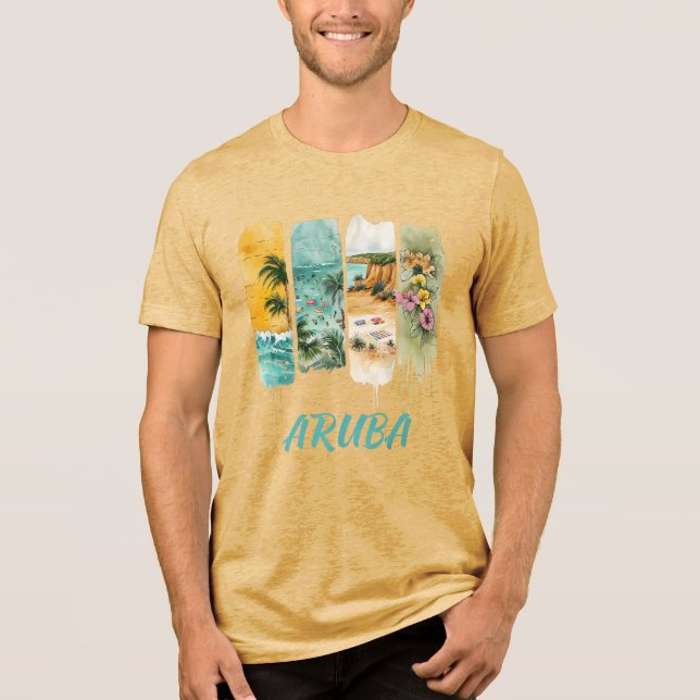 Pinceladas de flores pastéis de Aruba (Frente)