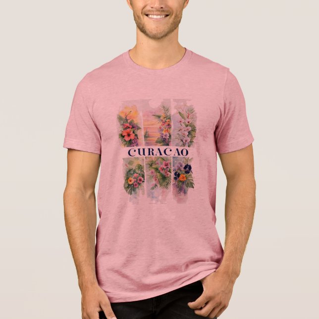 Pinceladas de flores pastéis de Curaçao (Frente)