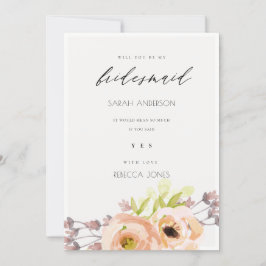 PINCO ROMÂNTICO, PURA, CARTÃO BRIDESMAID FLORAL AZ