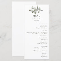 Pine Branch | Floresta de inverno | Menu Casamento