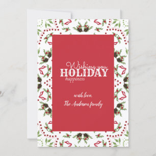 Pine cone e bagas cartão com fotos de Mandala