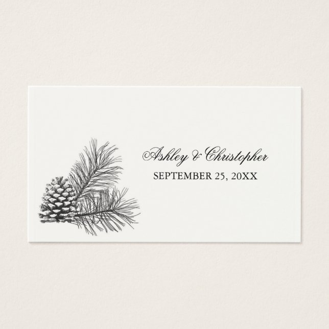 Pine Cone Rustic Weding Tag Favor (Frente)