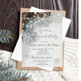 Pine Cones, Convite para Noivado de Flocos de Neve