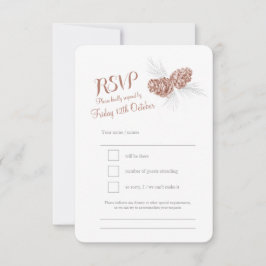 Pine cones de casamento marrom RSVP