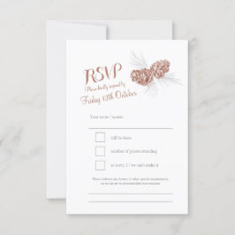 Pine cones de casamento marrom RSVP