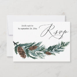 Pine de inverno Cone & Greenery com RSVP de Refeiç