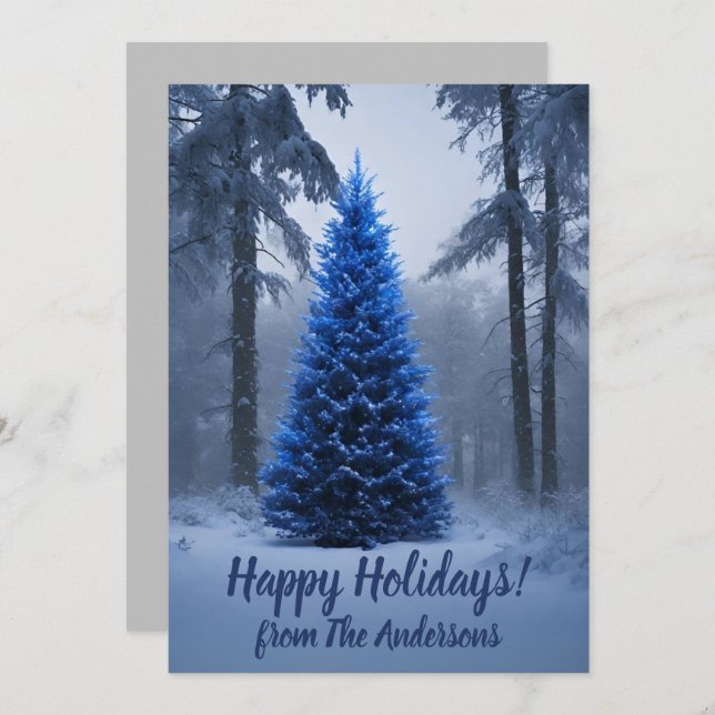 Pine de Natal 54 Felizes Feriados, cartão de sauda (Frente/Verso)