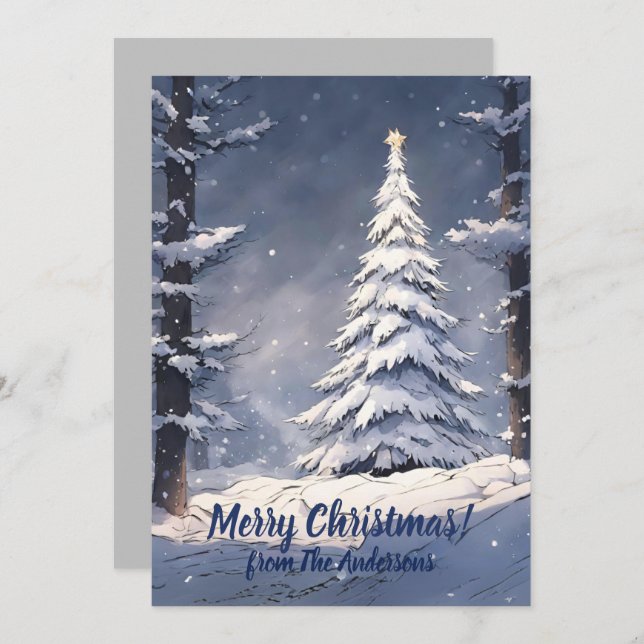 Pine de Natal 7, Feriados Felizes, cartão de boas- (Frente/Verso)