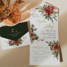 Pine Floral de Natal tudo em um Convite de casamen