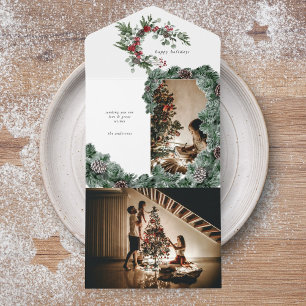Pine Forest Winter Greenery Foto Personalizada