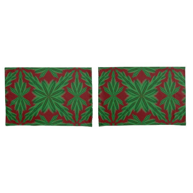 Pine Mandala Garnet Standard Pillowcases (Frente - conjunto)