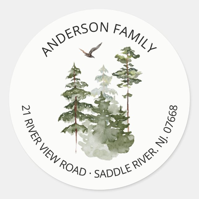 Pine Spruce Trees | Novo adesivo do rótulo do ende (Frente)