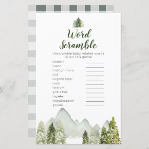 Pine Tree aventure Woodland Word Scramble